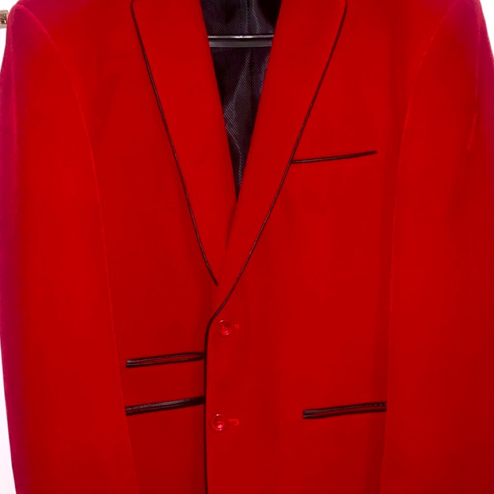 Vinci Red Suede Blazer Jacket size XL
